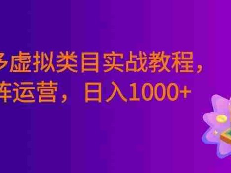 拼多多虚拟类目实战教程,矩阵运营,号称日入1000+