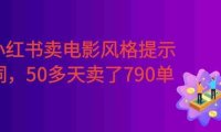 小红书卖电影风格提示词,客单价29,50多天卖了790单,小白直接抄作业!