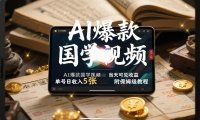 AI爆款国学视频,独家起号方法,小白直接上手,当天可见收益,单号日收入5张+附保姆级教程