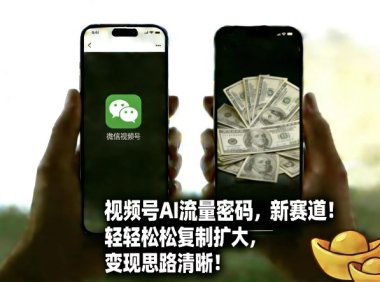 视频号AI流量密码新赛道,轻轻松松复制扩大,变现思路清晰