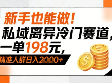 新手也能做!私域离异冷门赛道,一单198,精准人群日入1k+