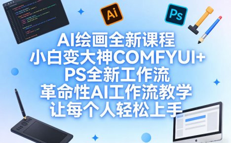 AI绘画全新课程,小白变大神COMFYUI+PS全新工作流,革命性AI工作流教学,让每个人轻松上手