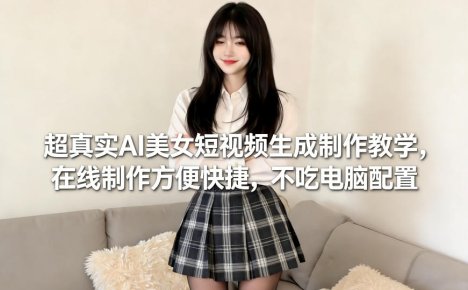 超真实AI美女短视频生成制作教学，在线制作方便快捷，不吃电脑配置，快速起号涨粉