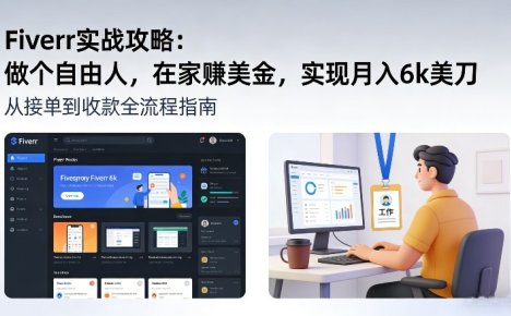 Fiverr实战攻略，做个自由人，在家賺美金，实现月入6k美刀