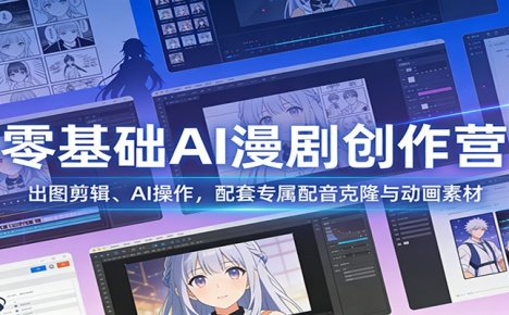 零基础AI漫剧创作营：出图剪辑、AI操作，配套专属配音克隆与动画素材