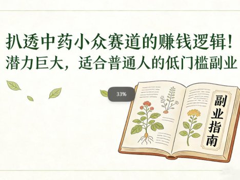 扒透中药小众赛道的賺米逻辑，潜力巨大，适合普通人的低门槛副业