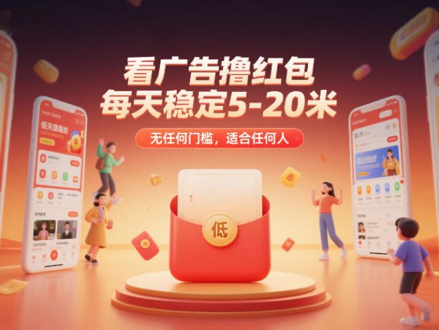 看广告撸红包，每天稳定5-20米，无任何门槛，适合任何人