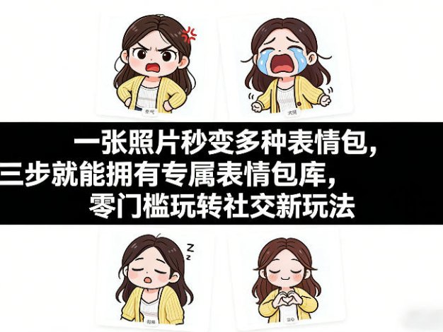 一张照片秒变多种表情包，三步就能拥有专属表情包库，零门槛玩转社交新玩法【文档】