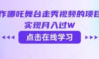 用AI制作哪吒舞台走秀视频的项目，软松实现月入过W