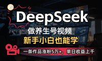 DeepSeek+既梦Ai生成养生视频，5分钟一条，条条爆款，轻松日入300+