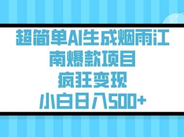 超简单AI生成烟雨江南爆款项目，疯狂变现，小白日入5张