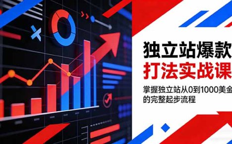独立站爆款打法实战课，掌握独立站从0到1000美金的完整起步流程
