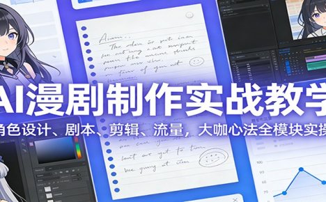 AI 漫剧制作实战教学:角色设计、剧本、剪辑、流量,大咖心法全模块实操