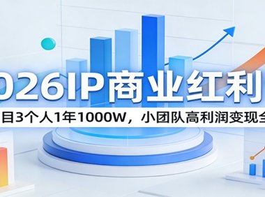 2026IP商业红利课:1个项目3个人1年1000W,小团队高利润变现全流程