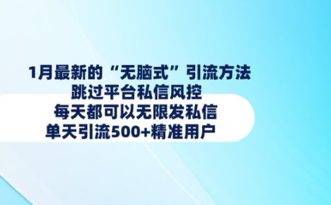 1月最新的无脑式引流方法,跳过平台私信风控,每天都可以无限发私信,单天引流500+精准用户