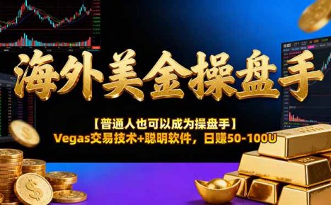 海外美金操盘手技术【普通人操盘手手册】Vegas交易技术+聪明软件，日赚50-100U