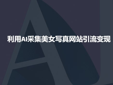 利用AI采集美女写真网站引流变现，引流嘎嘎的