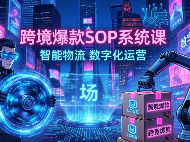 跨境爆款SOP系统课,“内容飞轮+精准投放+AI自动化”为核心,拆解“人×货×场”黄金公式