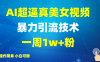 2025AI超逼真美女视频暴力引流，一周1w+粉，操作简单小白可做，躺赚视频收益