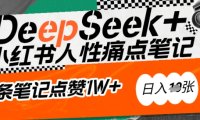 AI赋能小红书爆款秘籍:用DeepSeek轻松抓人性痛点,小白也能写出点赞破万的吸金笔记,日入多张