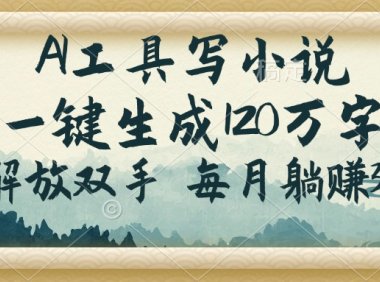 AI工具写小说,一键生成120万字,解放双手,每月躺赚3w+