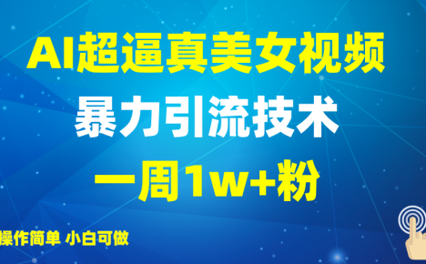 2025AI超逼真美女视频暴力引流,一周1w+粉,操作简单小白可做,躺赚视频收益