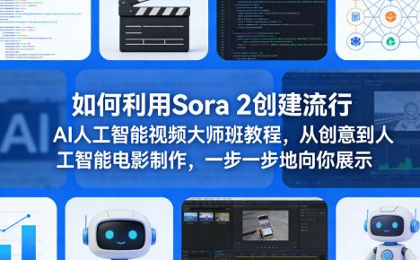 如何利用Sora 2创建流行AI人工智能视频大师班教程,从创意到人工智能电影制作,一步一步地向你展示