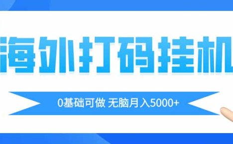 海外打码平项目，全自动撸美金，无脑月入5000+