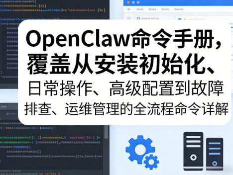 OpenClaw命令手册，覆盖从安装初始化、日常操作、高级配置到故障排查、运维管理的全流程命令详解