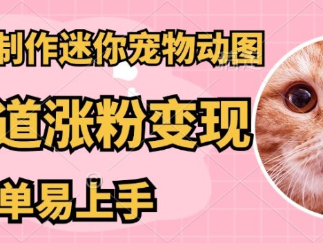 AI搬砖一件制作超迷你宠物图，5分钟一个成品，多渠道引流涨粉变现，简…
