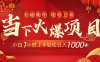 当下火爆项目，操作简单，小白仅需1小时轻松上手日入1000+
