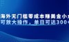 最新海外无门槛零成本赚美金小众项目可放大操作，单日可达300+