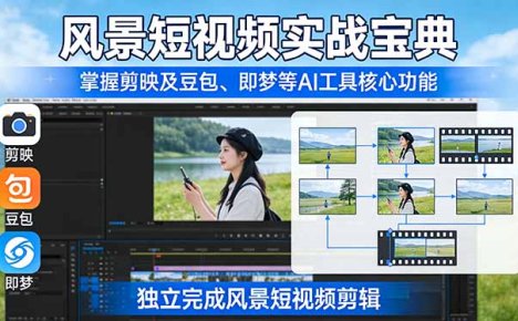 风景短视频实战宝典：掌握剪映及豆包、即梦等AI工具的核心功能，独立完成风景短视频剪辑