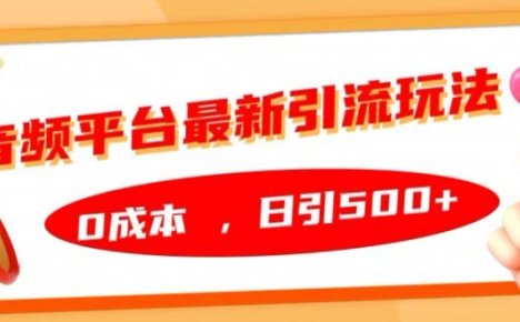 音频平台最新引流玩法，0成本，日引500+【揭秘】