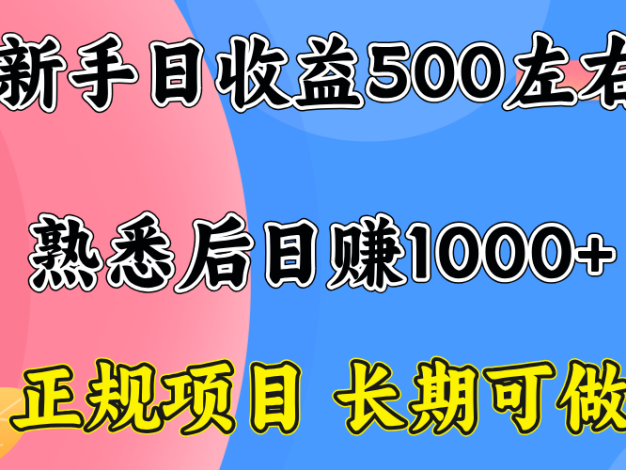 一台电脑，前期日收益300-500，熟练后日入1000左右