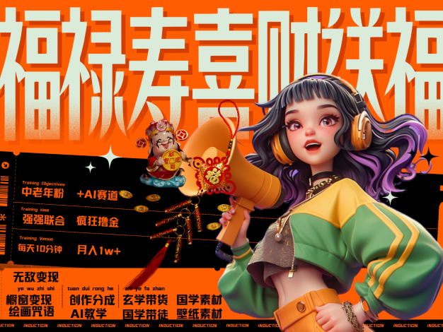 中老年赛道福禄寿喜财送财送福 每日轻松十分钟 月赚米1W+ 抓紧冲！退休金主最爱