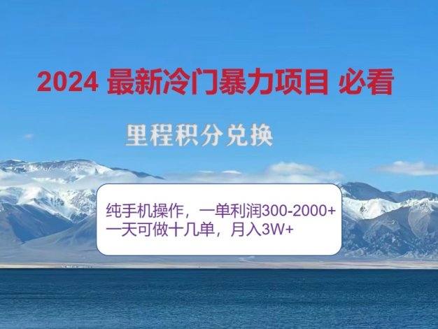 2024惊爆冷门暴利，里程积分最新玩法，高爆发期，一单300+—2000+