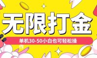 各种平台无限打金玩法,单机30-50纯自撸玩法,适合小白【揭秘】
