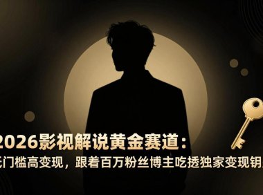 2026影视解说黄金赛道:低门槛高变现,跟着百万粉丝博主吃透独家变现钥匙
