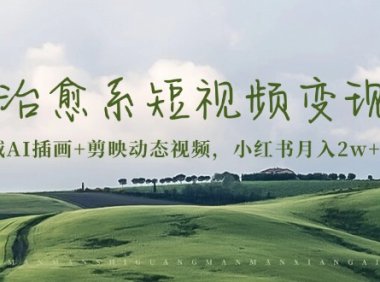 治愈系短视频变现:奇域AI插画+剪映动态视频,小红书月入2w+秘诀