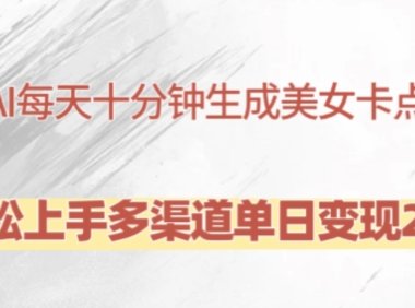 利用AI每天十分钟制作美女卡点视频,轻松上手多渠道单日变现2K+
