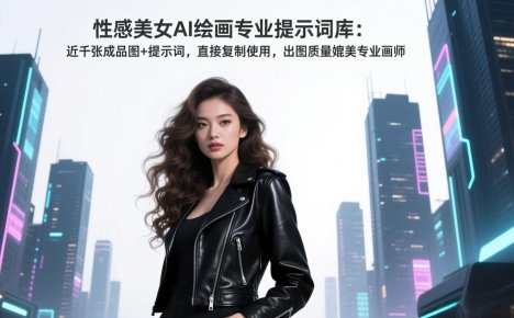 性感美女AI绘画专业提示词库：近千张成品图+提示词，直接复制使用，出图质量媲美专业画师