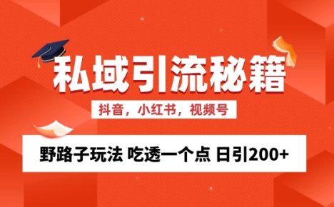 私域流量的精准化获客方法 野路子玩法 吃透一个点 日引200+ 【揭秘】