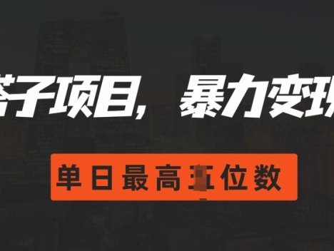 2024搭子玩法，0门槛，暴力变现，单日最高破四位数【揭秘】