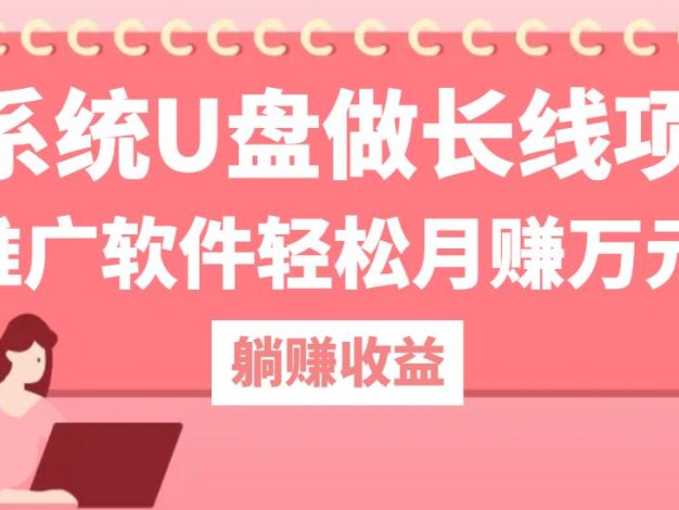 用系统U盘做长线项目，推广软件轻松月赚万元