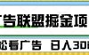 广告联盟 独家玩法轻松看广告 每天300+ 可批量操作