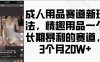 成人用品赛道新玩法，情趣用品一个长期暴利的赛道，3个月收益20个【揭秘】