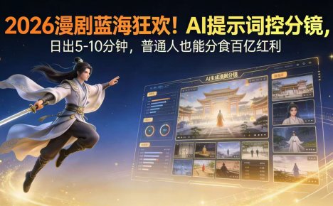 2026漫剧红利实锤！ AI 提示词控分镜， 普通人也能轻松月入过万