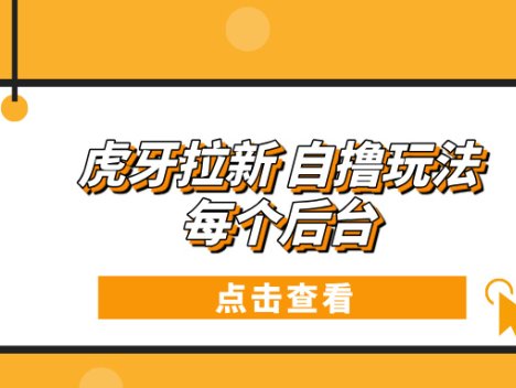 虎牙拉新项目玩法 每个后台每天100+
