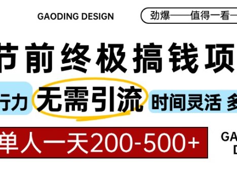 春节前搞钱项目，AI代写，纯执行力项目，无需引流、时间灵活、多劳多得…